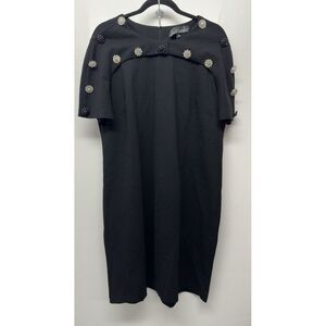 Badgley‎ Mischka XL Black Cocktail Dress Jeweled Embellish Evening Sheath #30
